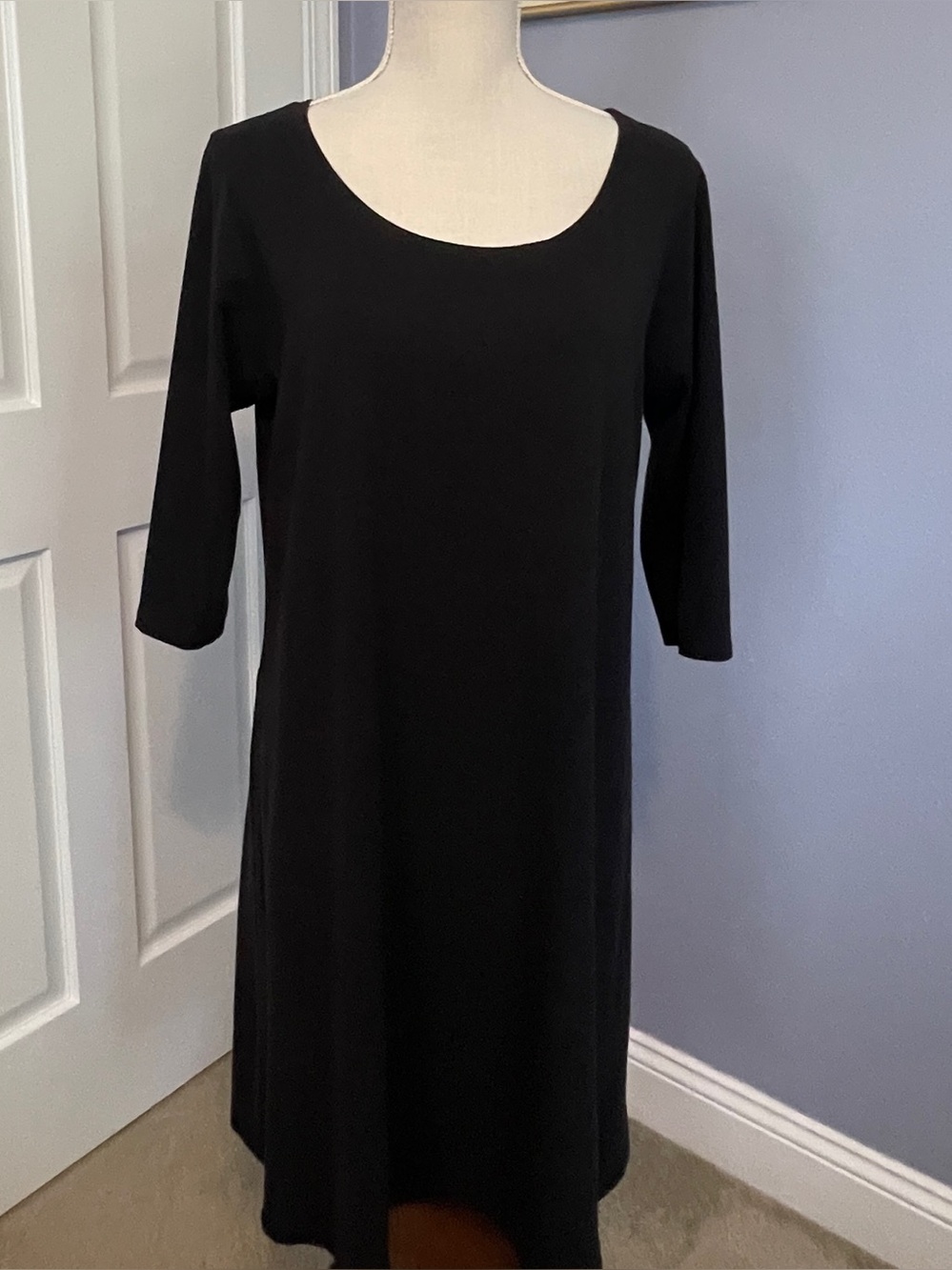 Blue Canoe Organic Classic Black Scoop Neck A-Line Dress size XL